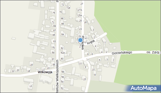 Wilkowyja, Piaskowa, 17, mapa Wilkowyja