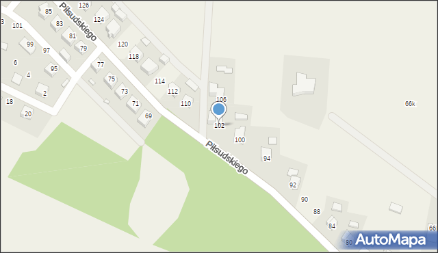 Wińsko, Piłsudskiego Józefa, marsz., 102, mapa Wińsko