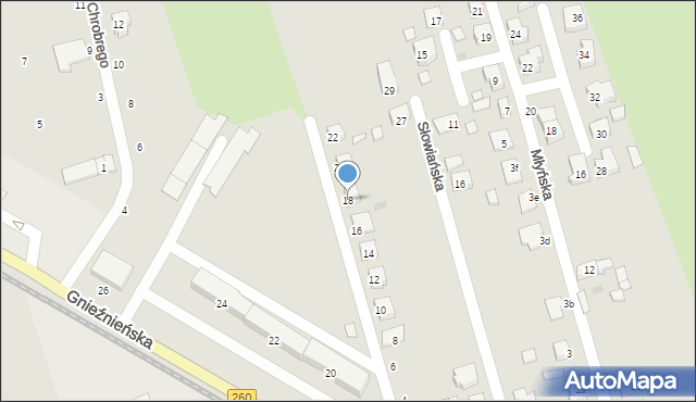 Witkowo, Piastowska, 18, mapa Witkowo