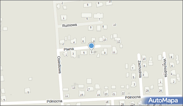 Witkowo, Piwna, 7, mapa Witkowo