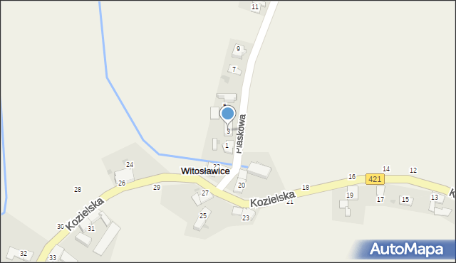 Witosławice, Piaskowa, 3, mapa Witosławice