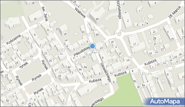 Wodzisław Śląski, Piłsudskiego Józefa, marsz., 12a, mapa Wodzisławia Śląskiego