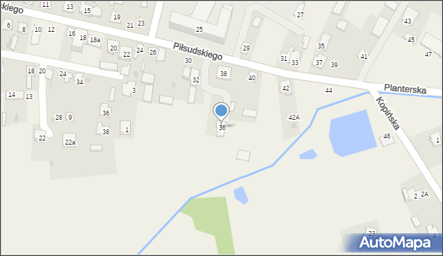 Wohyń, Piłsudskiego Józefa, marsz., 36, mapa Wohyń