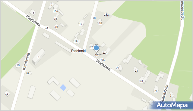 Wojtyniów, Piaskowa, 20, mapa Wojtyniów