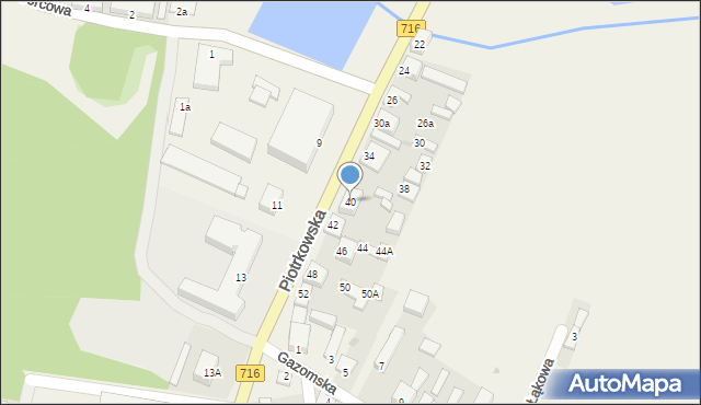 Wola Moszczenicka, Piotrkowska, 40, mapa Wola Moszczenicka