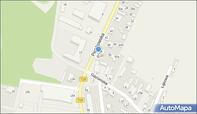 Wola Moszczenicka, Piotrkowska, 52, mapa Wola Moszczenicka