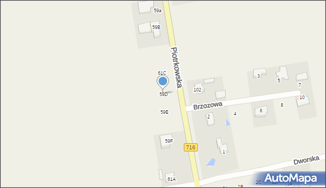 Wola Moszczenicka, Piotrkowska, 59D, mapa Wola Moszczenicka