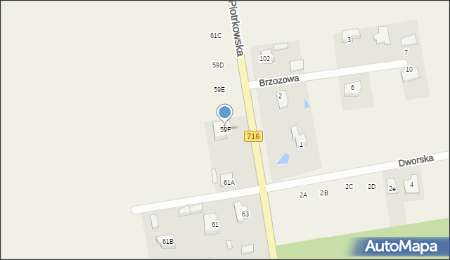 Wola Moszczenicka, Piotrkowska, 59F, mapa Wola Moszczenicka