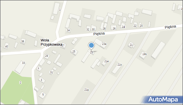 Wola Przypkowska, Piękna, 23, mapa Wola Przypkowska