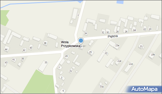 Wola Przypkowska, Piękna, 27, mapa Wola Przypkowska