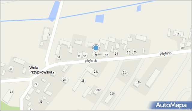 Wola Przypkowska, Piękna, 28, mapa Wola Przypkowska