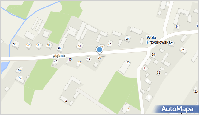 Wola Przypkowska, Piękna, 39, mapa Wola Przypkowska