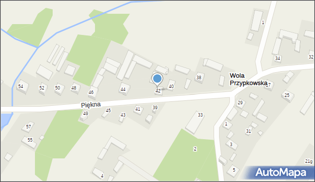 Wola Przypkowska, Piękna, 42, mapa Wola Przypkowska