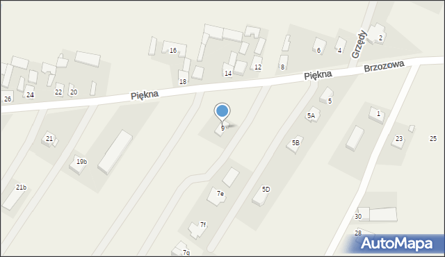 Wola Przypkowska, Piękna, 9, mapa Wola Przypkowska