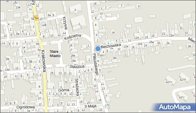 Wolbrom, Piłsudskiego Józefa, marsz., 1, mapa Wolbrom
