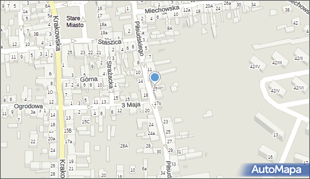 Wolbrom, Piłsudskiego Józefa, marsz., 17, mapa Wolbrom