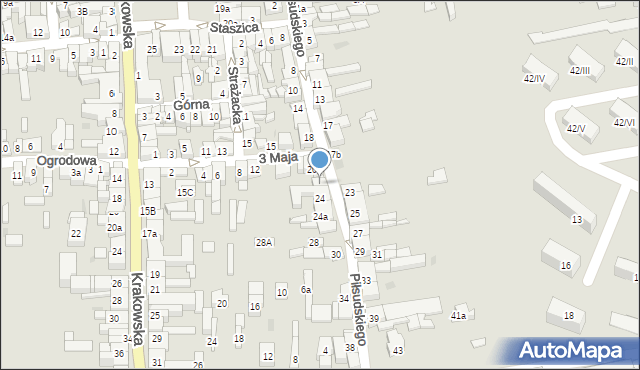 Wolbrom, Piłsudskiego Józefa, marsz., 22, mapa Wolbrom