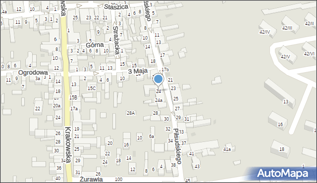 Wolbrom, Piłsudskiego Józefa, marsz., 24, mapa Wolbrom