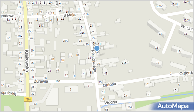 Wolbrom, Piłsudskiego Józefa, marsz., 35, mapa Wolbrom