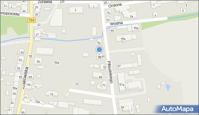 Wolbrom, Piłsudskiego Józefa, marsz., 58, mapa Wolbrom