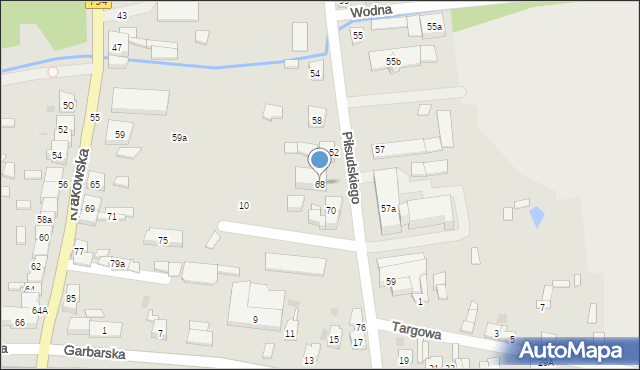 Wolbrom, Piłsudskiego Józefa, marsz., 68, mapa Wolbrom