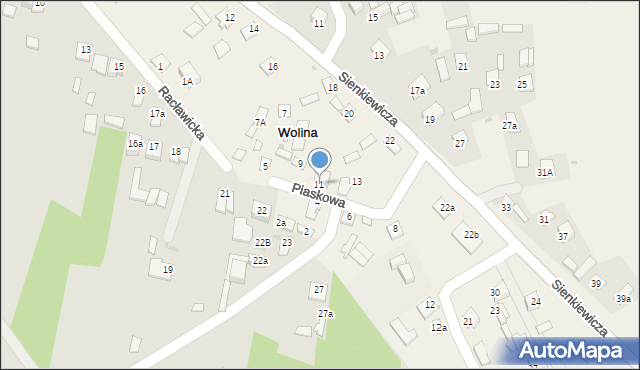 Wolina, Piaskowa, 11, mapa Wolina