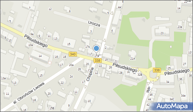 Wołów, Piłsudskiego Józefa, marsz., 17a, mapa Wołów