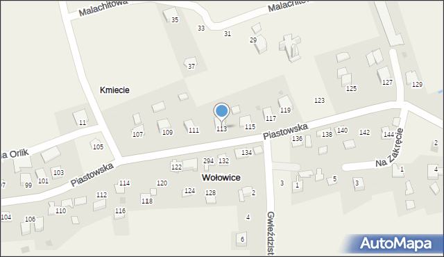 Wołowice, Piastowska, 113, mapa Wołowice