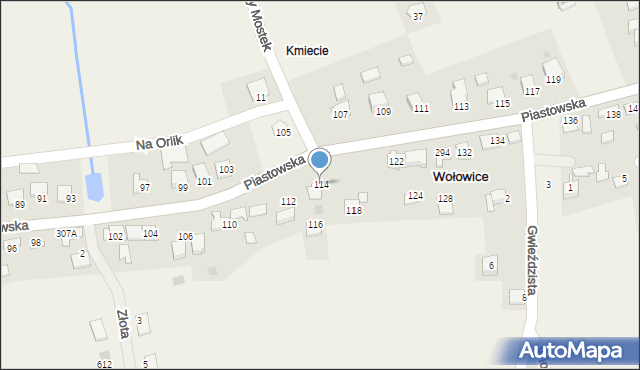 Wołowice, Piastowska, 114, mapa Wołowice