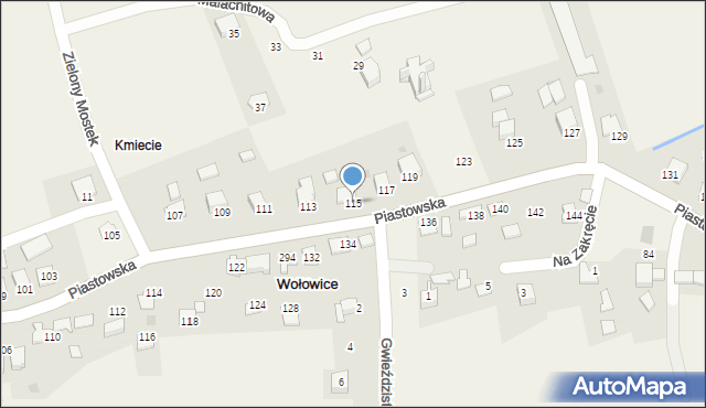 Wołowice, Piastowska, 115, mapa Wołowice