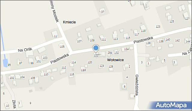 Wołowice, Piastowska, 122, mapa Wołowice