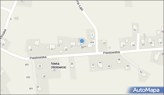 Wołowice, Piastowska, 29, mapa Wołowice