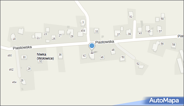 Wołowice, Piastowska, 44, mapa Wołowice