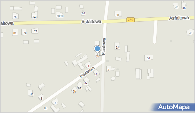 Woźniki, Piaskowa, 1b, mapa Woźniki