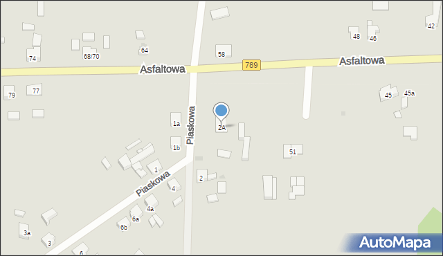 Woźniki, Piaskowa, 2A, mapa Woźniki