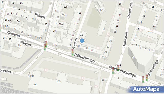Wrocław, Piłsudskiego Józefa, marsz., 108, mapa Wrocławia