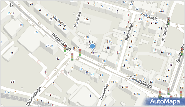 Wrocław, Piłsudskiego Józefa, marsz., 34, mapa Wrocławia