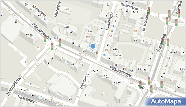 Wrocław, Piłsudskiego Józefa, marsz., 40, mapa Wrocławia