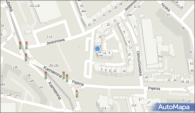 Wrocław, Piękna, 10a, mapa Wrocławia