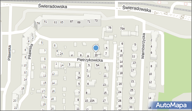 Wrocław, Pietrzykowicka, 10, mapa Wrocławia