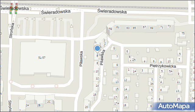 Wrocław, Piławska, 6, mapa Wrocławia