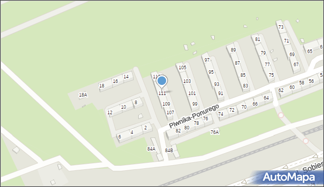 Wrocław, Piwnika-Ponurego Jana, mjr., 111, mapa Wrocławia