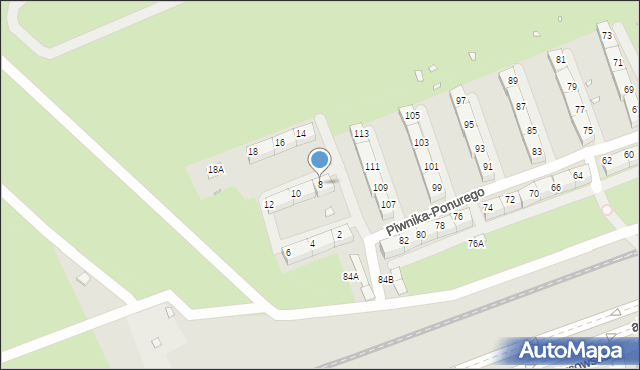 Wrocław, Piwnika-Ponurego Jana, mjr., 8, mapa Wrocławia