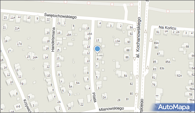 Wrocław, Pilata Stanisława, 9A, mapa Wrocławia