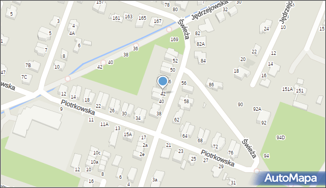 Wrocław, Piotrkowska, 42, mapa Wrocławia