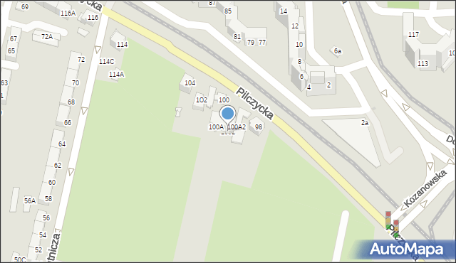 Wrocław, Pilczycka, 100B, mapa Wrocławia