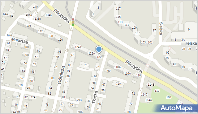 Wrocław, Pilczycka, 122, mapa Wrocławia