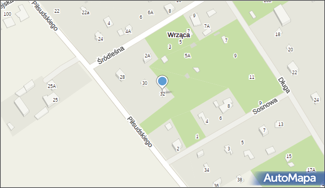 Wrząca, Piłsudskiego Józefa, marsz., 32, mapa Wrząca