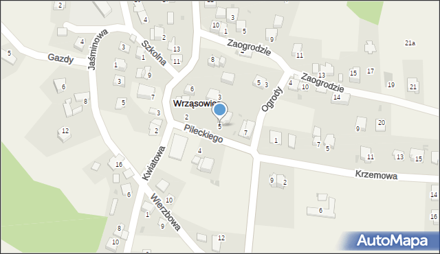 Wrząsowice, Pileckiego Witolda, rtm., 5, mapa Wrząsowice