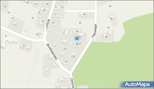 Wrząsowice, Pileckiego Witolda, rtm., 88, mapa Wrząsowice